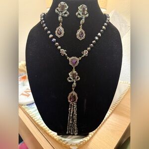 Elegant Purple and Black Jewelry Set